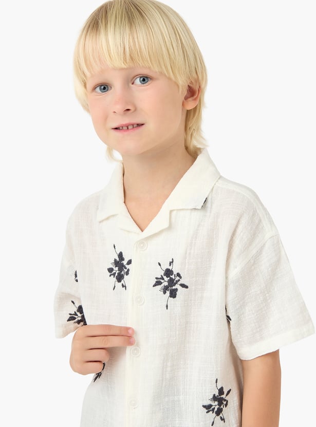 Floral Embroidered Shirt
