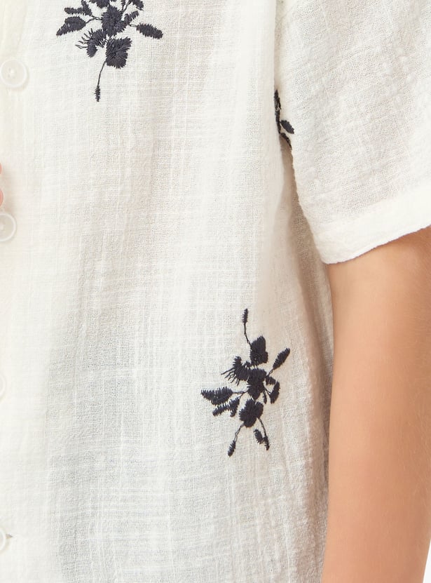 Floral Embroidered Shirt