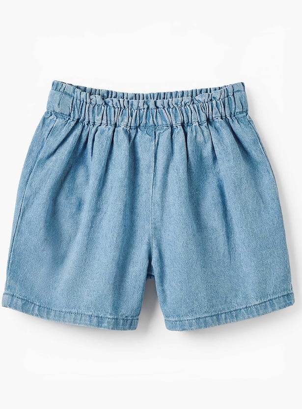Juniors Heart Applique Denim Shorts