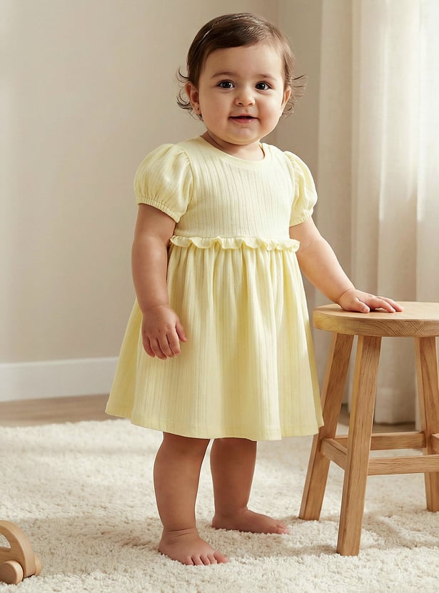 Juniors Ribbed A-line Dress