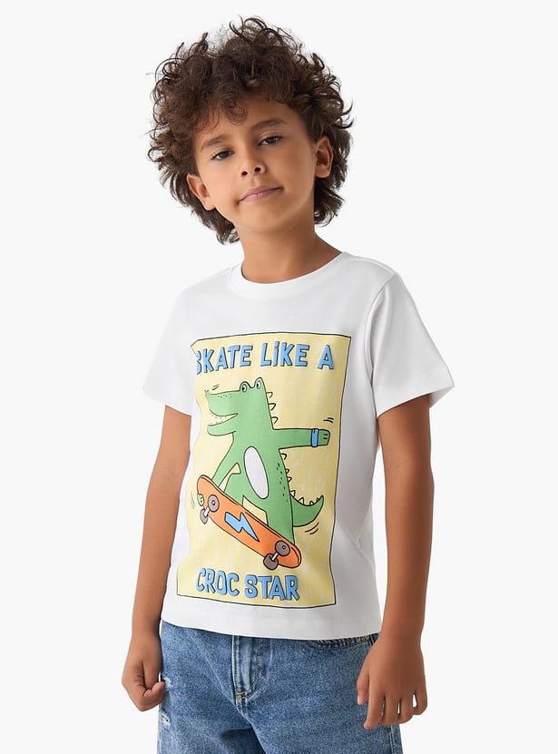 Juniors Crocodile Print T-shirt