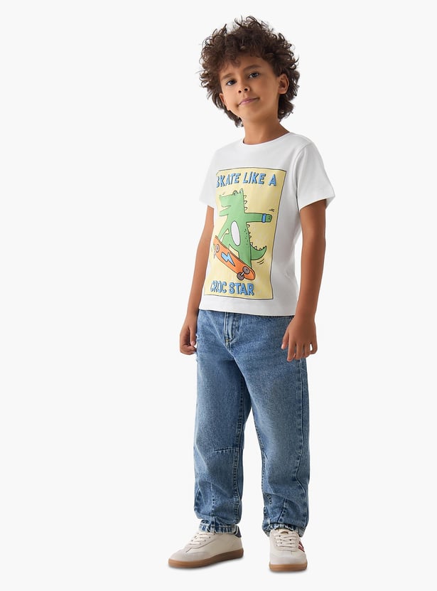 Juniors Crocodile Print T-shirt