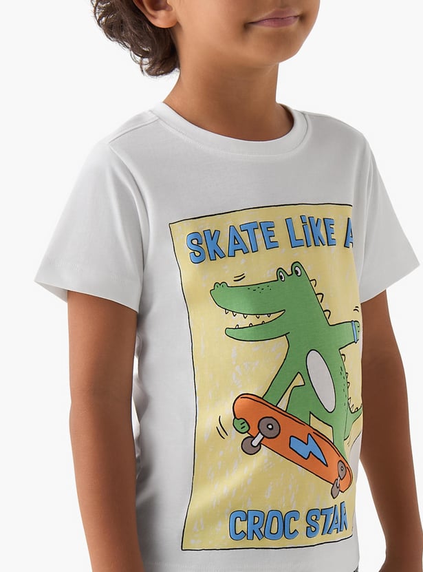Juniors Crocodile Print T-shirt