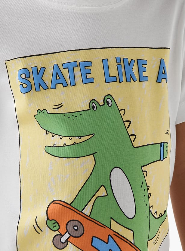 Juniors Crocodile Print T-shirt