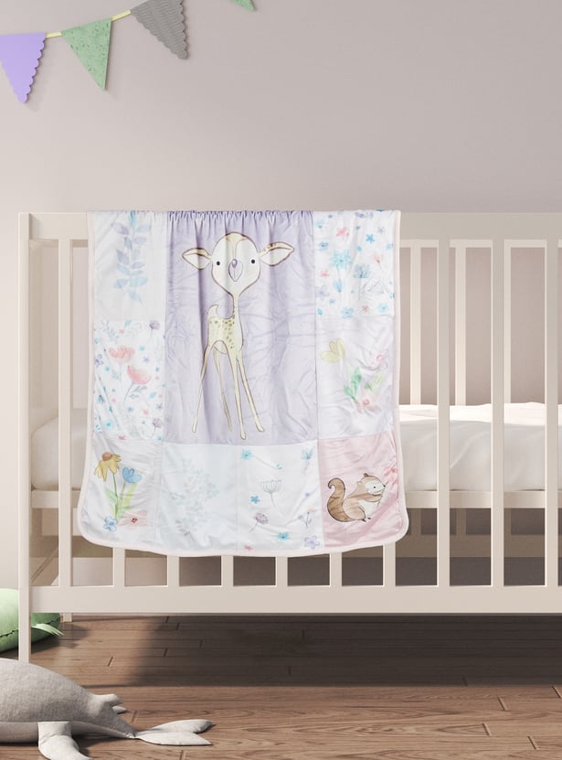 Juniors Patchwork Print Sherpa Blanket