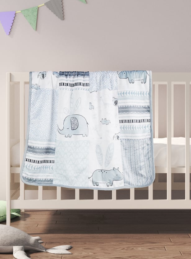 Juniors Patchwork Pattern Sherpa Blanket