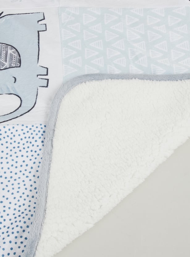 Juniors Patchwork Pattern Sherpa Blanket