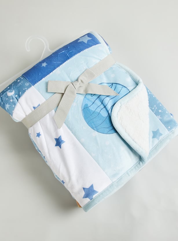 Juniors Space Print Sherpa Blanket