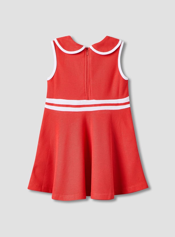 Juniors Contrast Trim A-Line Dress