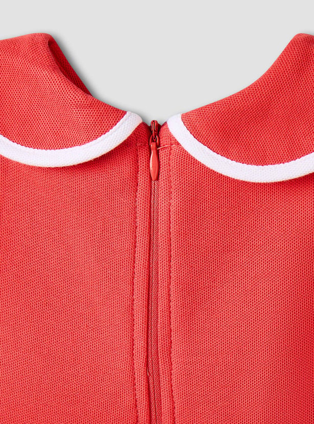 Juniors Contrast Trim A-Line Dress