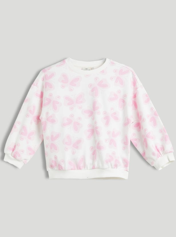 Juniors Butterfly Print Sweatshirt