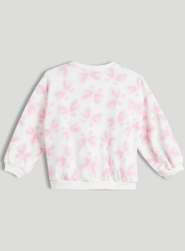 Juniors Butterfly Print Sweatshirt