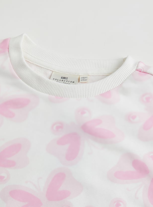 Juniors Butterfly Print Sweatshirt