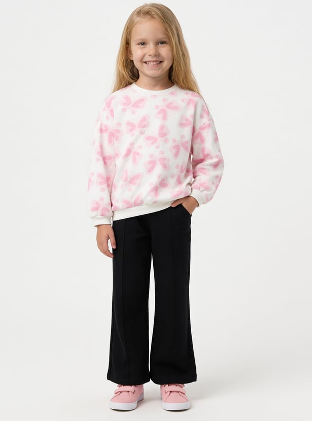 Juniors Butterfly Print Sweatshirt