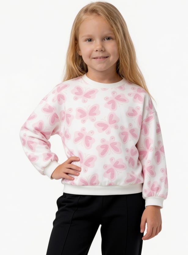 Juniors Butterfly Print Sweatshirt