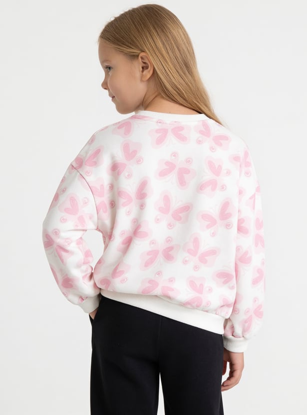 Juniors Butterfly Print Sweatshirt