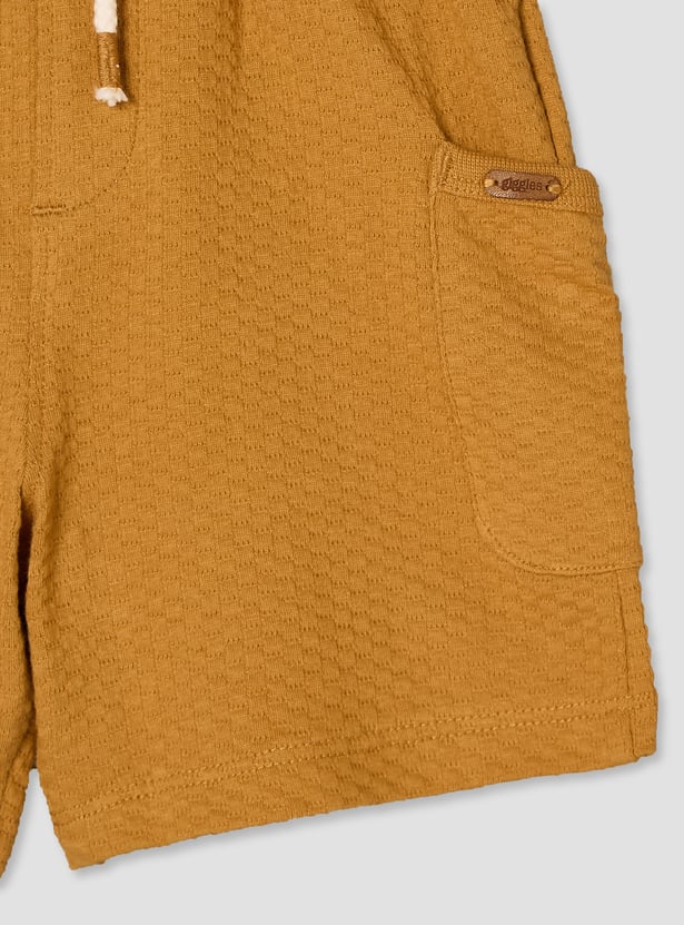 Giggles Textured Polo T-shirt and Shorts Set