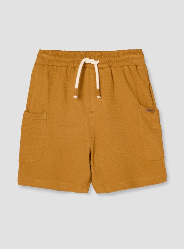 Giggles Textured Polo T-shirt and Shorts Set