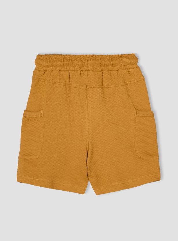 Giggles Textured Polo T-shirt and Shorts Set