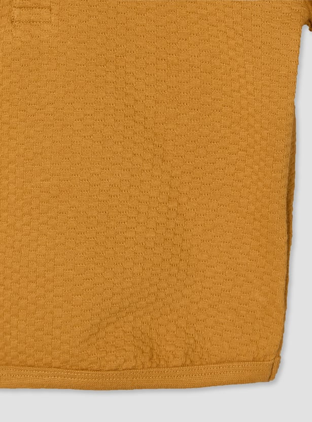 Giggles Textured Polo T-shirt and Shorts Set