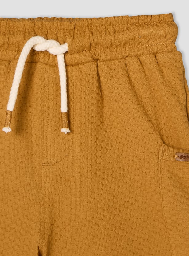 Giggles Textured Polo T-shirt and Shorts Set