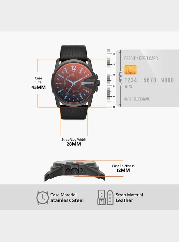 DIESEL Master Chief Analog Watch with Leather Strap - DZ1657