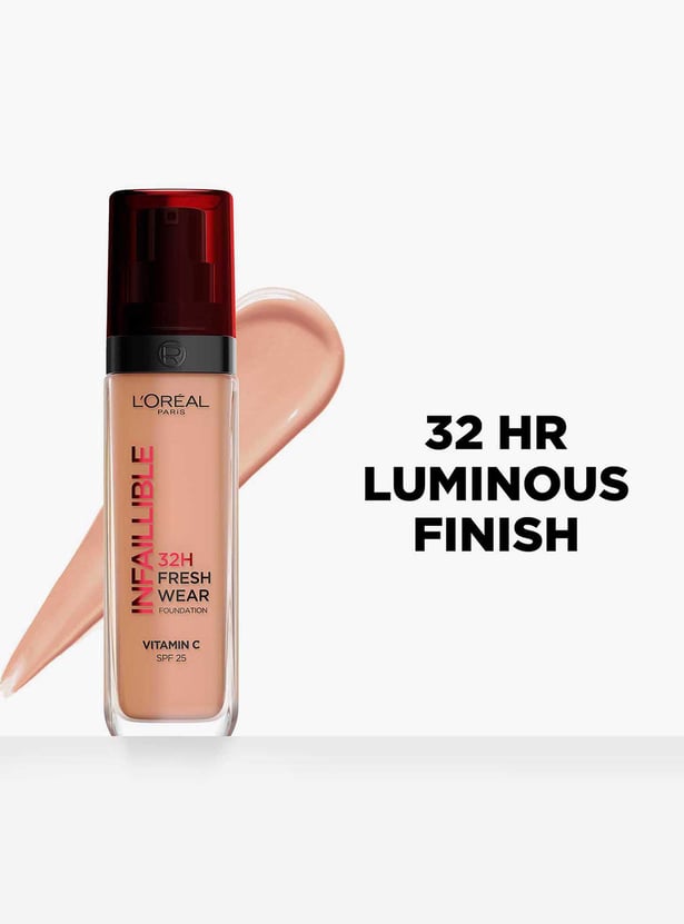 L'Oreal Paris Infallible 32H Fresh Wear Foundation - Natural Beige 125/Warm Undertone,30 ml
