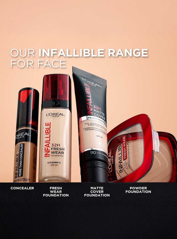 L'Oreal Paris Infallible 32H Fresh Wear Foundation - Natural Beige 125/Warm Undertone,30 ml