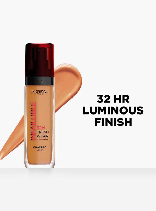 L'Oreal Paris Infallible 32H Fresh Wear Foundation - Natural Beige 125/Warm Undertone,30 ml