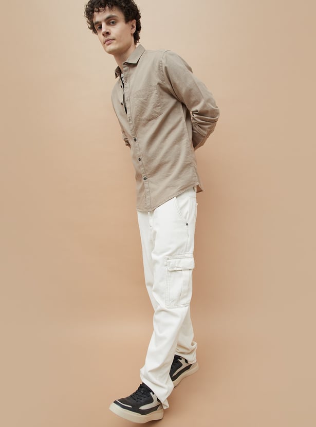 FAME FOREVER Solid Slim Fit Shirt