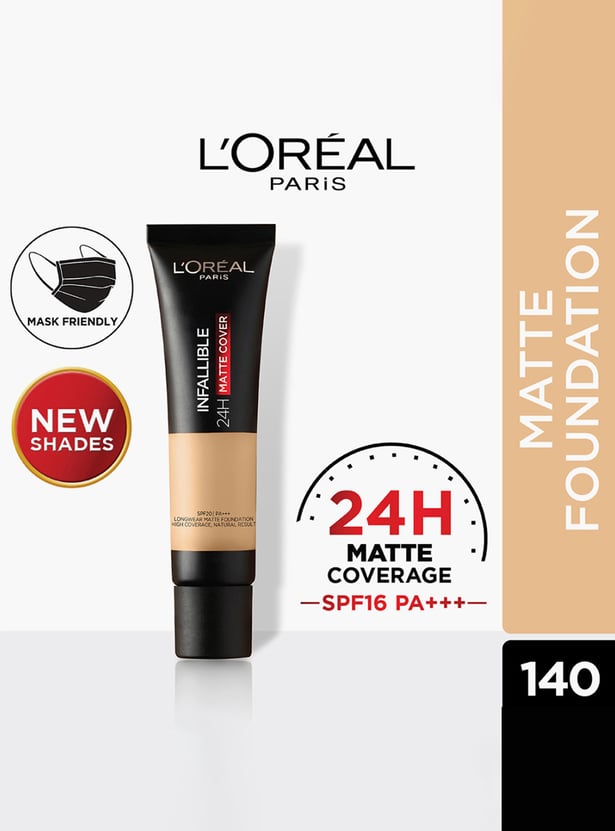 L'OREAL PARIS Infallible 24Hr Matte Cover Foundation - 140 Golden Beige