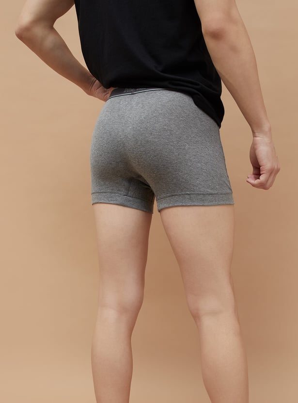 FAME FOREVER Men Solid Elasticated Waist Trunks - Pack of 2