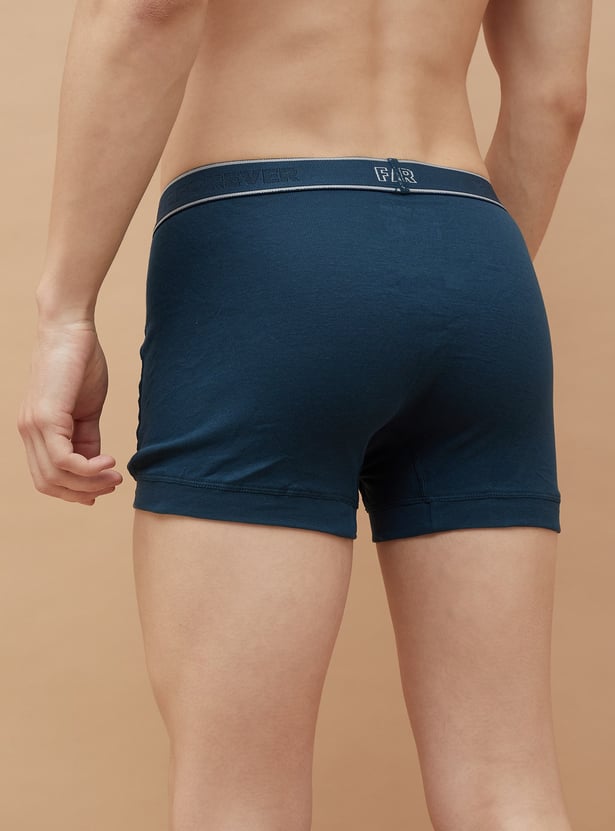 FAME FOREVER Men Solid Elasticated Waist Trunks - Pack of 2
