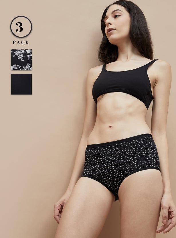 GINGER Printed Hipster Panties - Pack of 3