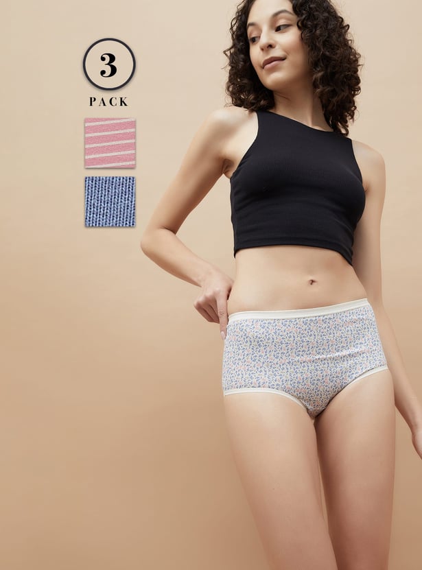 GINGER Printed Hipster Panties - Pack of 3