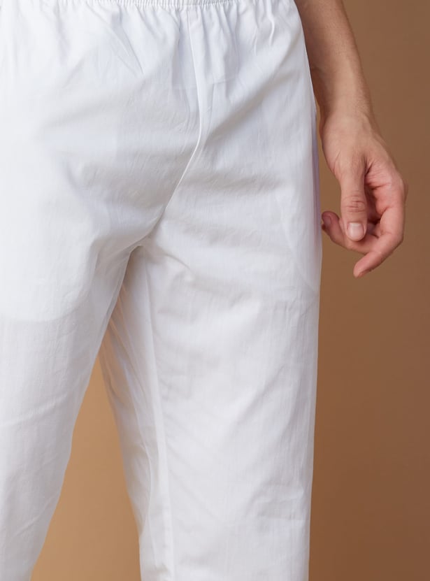 MELANGE Solid Elasticated Ethnic Pants