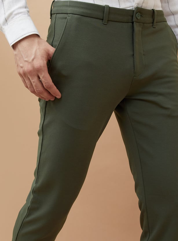CODE Solid Slim Tapered Trousers
