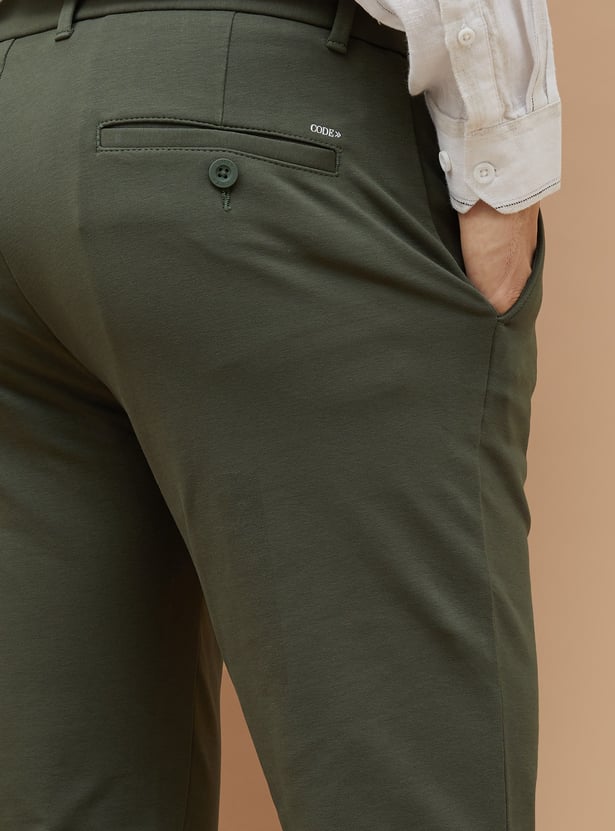 CODE Solid Slim Tapered Trousers