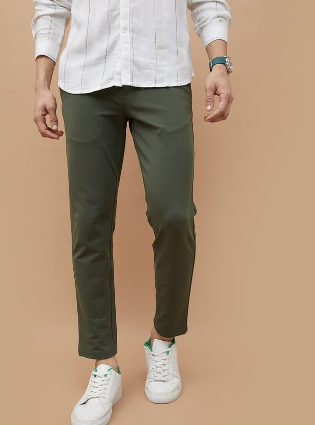 CODE Solid Slim Tapered Trousers