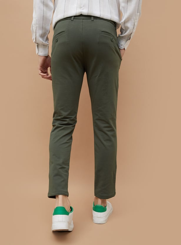 CODE Solid Slim Tapered Trousers