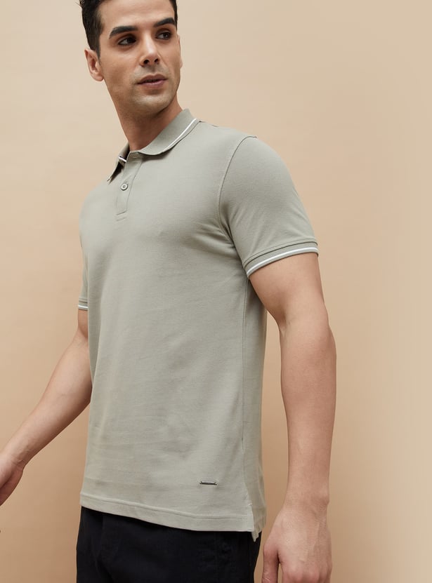 CODE Solid Regular Fit Polo T-shirt
