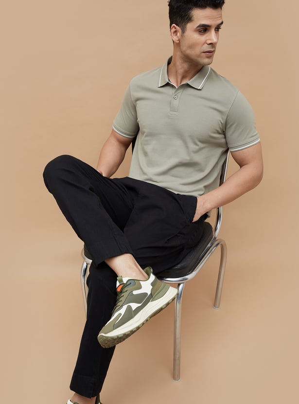 CODE Solid Regular Fit Polo T-shirt