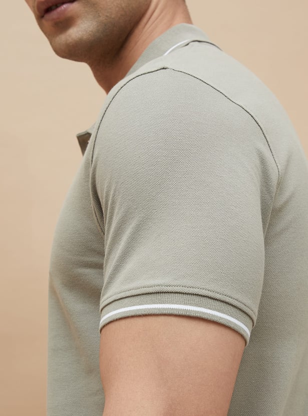 CODE Solid Regular Fit Polo T-shirt