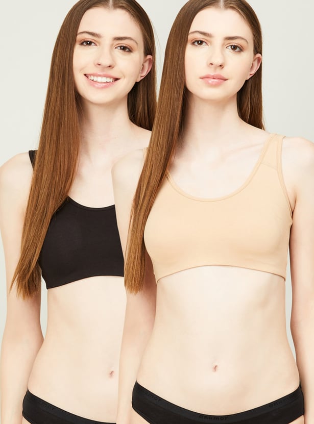 GINGER Women Solid Non-Wired Bra - Pack of 2