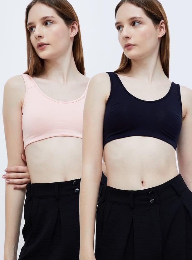 GINGER Women Solid Non-Wired Bra - Pack of 2