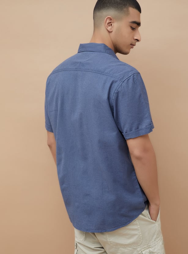 FAME FOREVER Solid Slim Fit Shirt