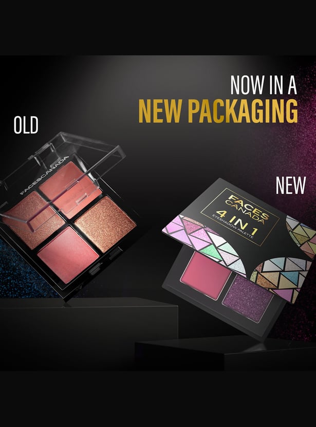 FACES CANADA 4 in 1 Eyeshadow Palette - Moody Moon - 06 - 4.8gm