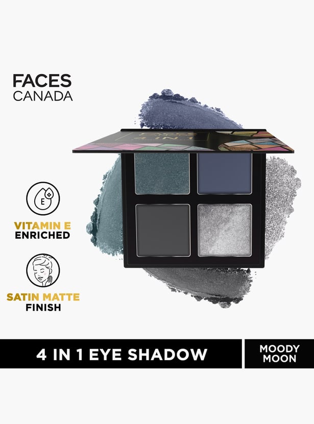 FACES CANADA 4 in 1 Eyeshadow Palette - Moody Moon - 06 - 4.8gm