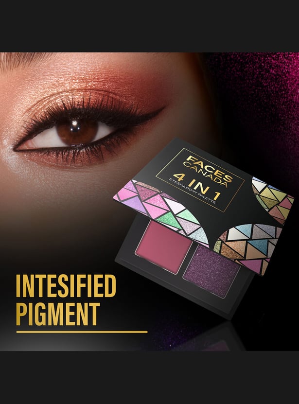 FACES CANADA 4 in 1 Eyeshadow Palette - Moody Moon - 06 - 4.8gm