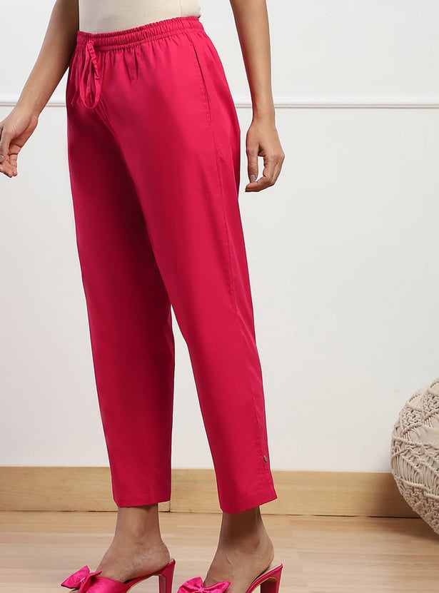BIBA Solid Straight Pants